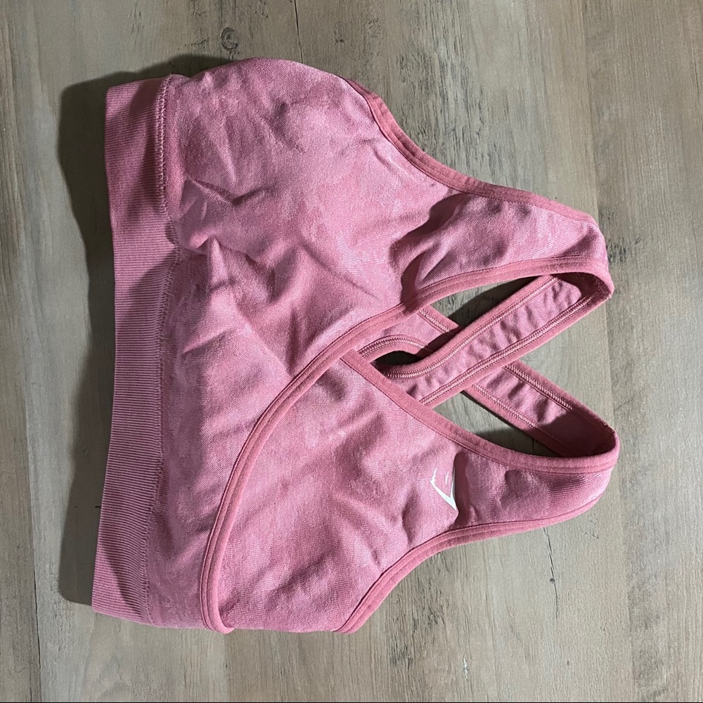 pink gymshark camo seamless sports bra